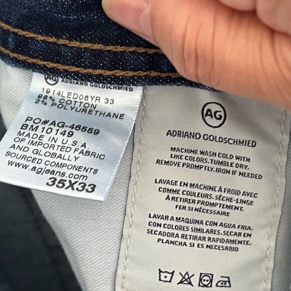 AG Adriano Goldschmied Men's Jeans 35x28 Blue Denim B-Type III Easy Dark Wash - Picture 14 of 15